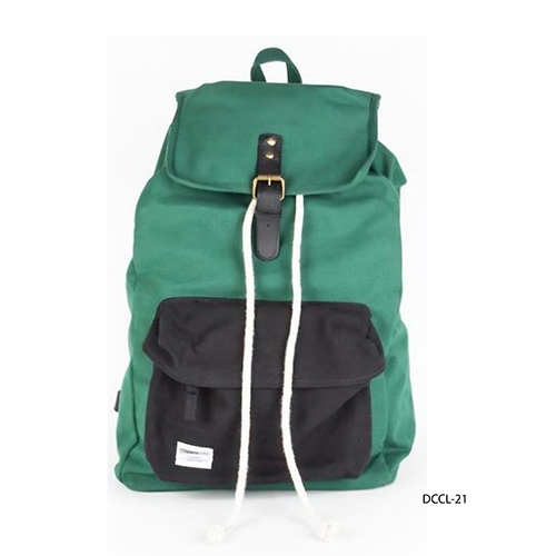 Canvas Bag with Leather Trims