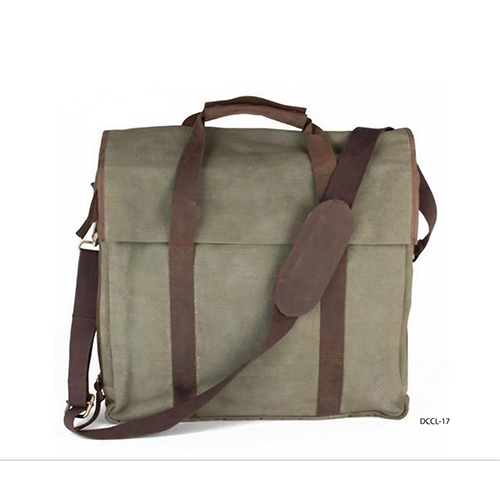 Canvas Bag with Leather Trims