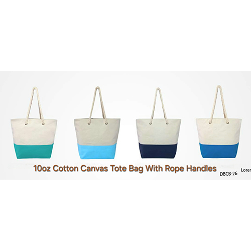 DBCB-26 10oz Cotton Canvas Tote Bag with Rope Handles