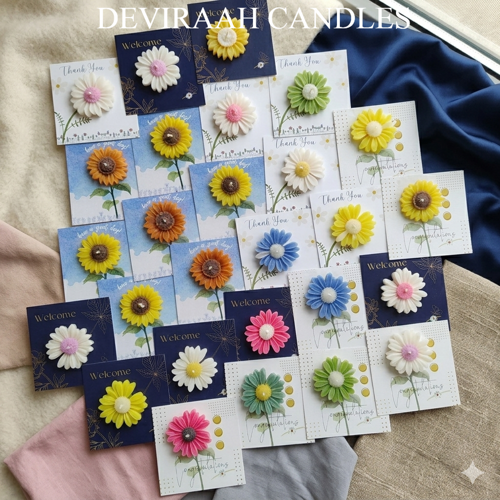 Flower Candle Cards for Event & Return Gift Candle Cards