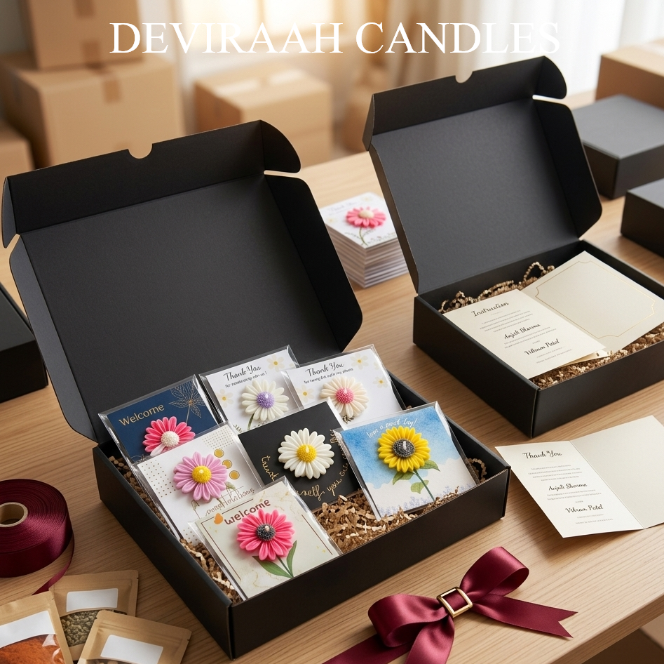 Flower Candle Cards for Event & Return Gift Candle Cards