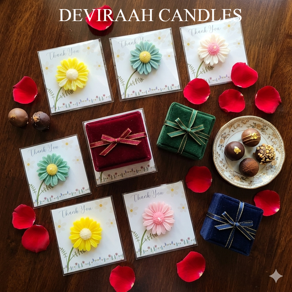 Flower Candle Cards for Event & Return Gift Candle Cards