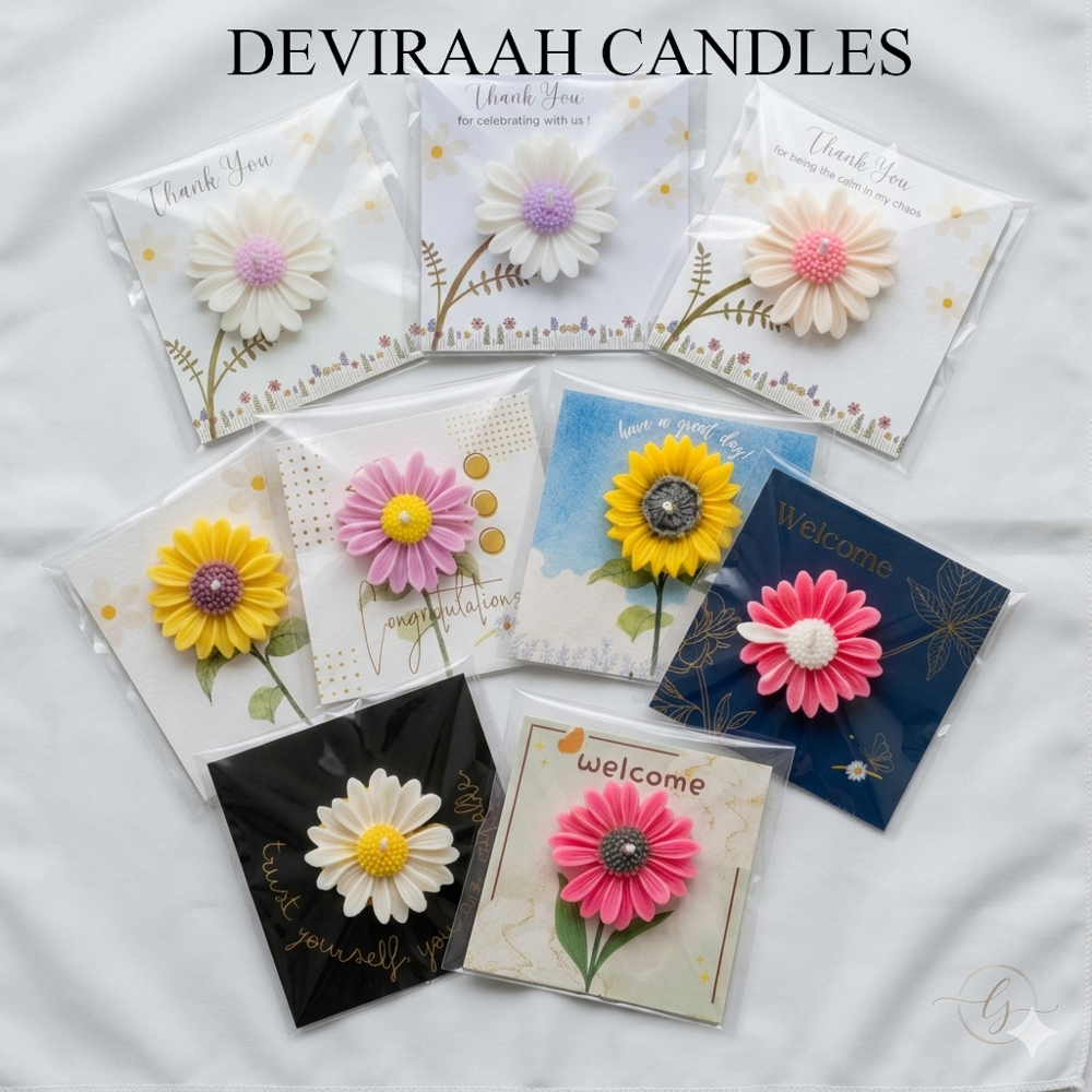 Flower Candle Cards for Event & Return Gift Candle Cards