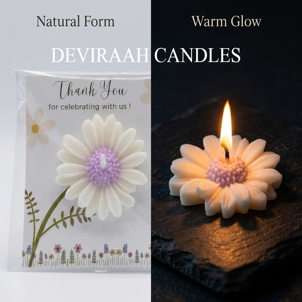 Flower Candle Cards for Event & Return Gift Candle Cards