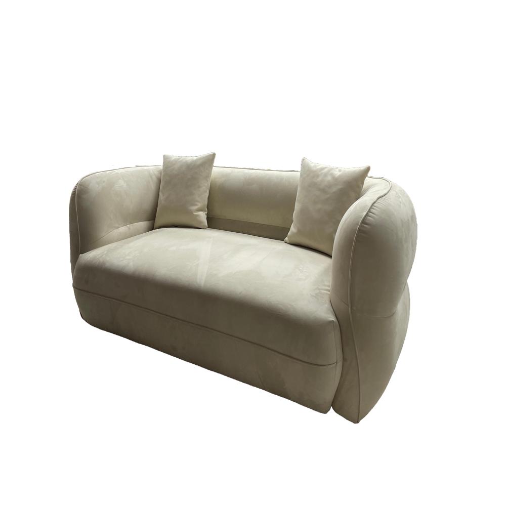 Claude Sofa, Italian Minimalist White Boucle Curved Sectional