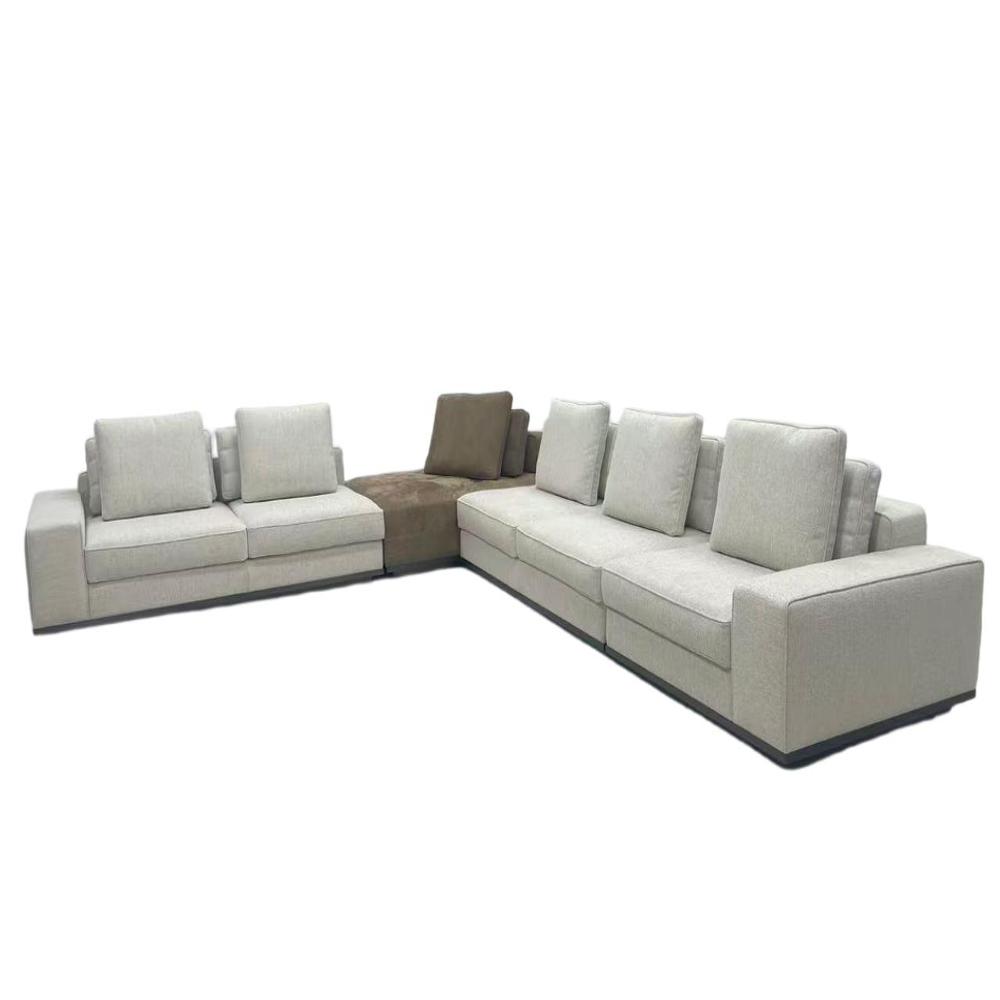 Modern Lawrence Sectional Sofa, Luxury Villa Fabric Living Room Couch