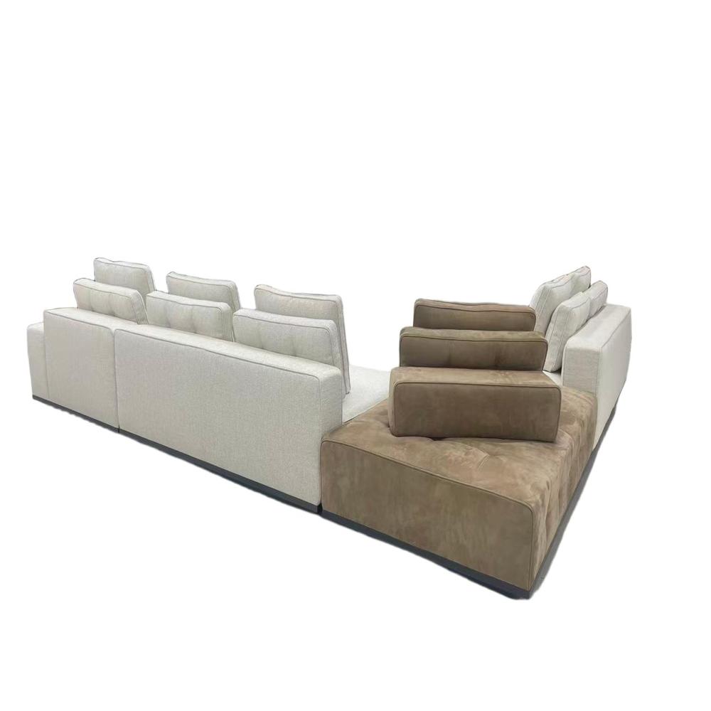 Modern Lawrence Sectional Sofa, Luxury Villa Fabric Living Room Couch