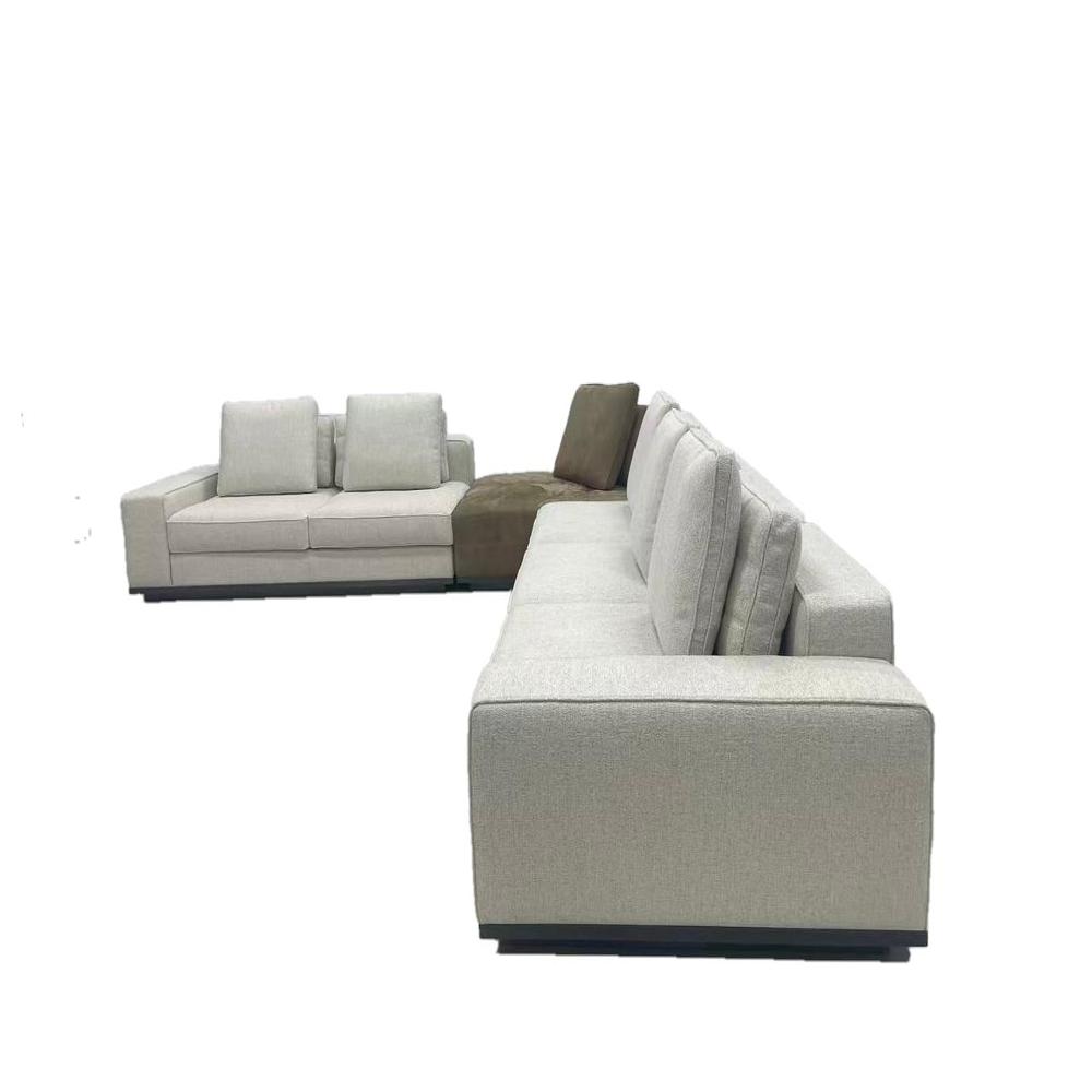 Modern Lawrence Sectional Sofa, Luxury Villa Fabric Living Room Couch
