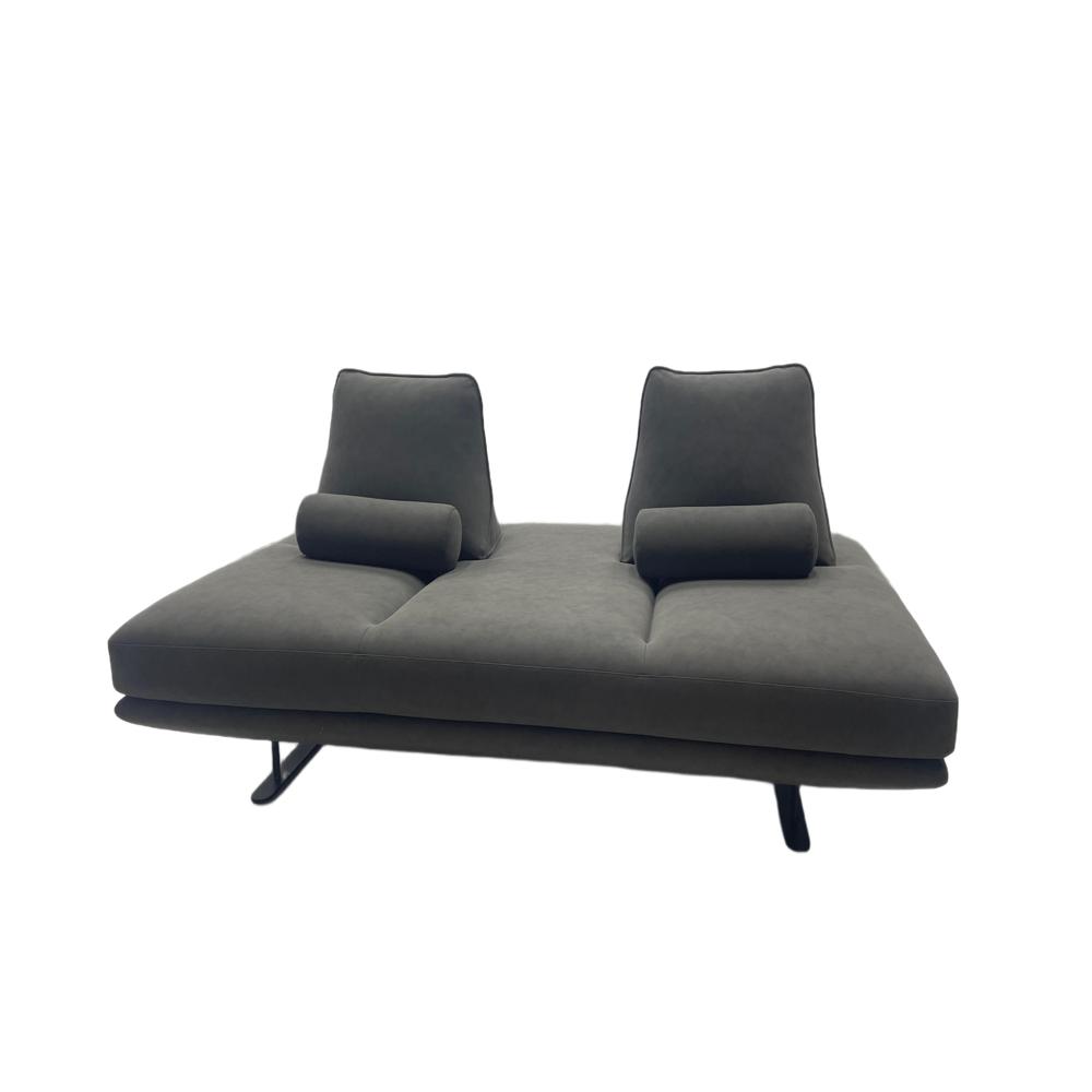 Modern Izu Sofa, Floating Metal Leg Leather Living Room Couch