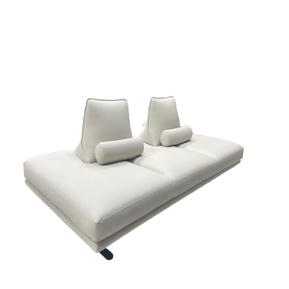 Modern Izu Sofa, Floating Metal Leg Leather Living Room Couch