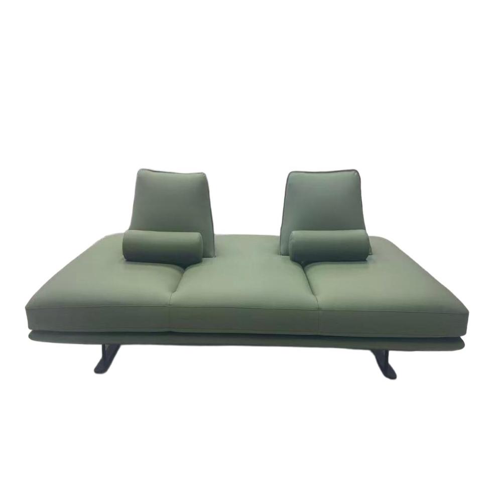 Modern Izu Sofa, Floating Metal Leg Leather Living Room Couch
