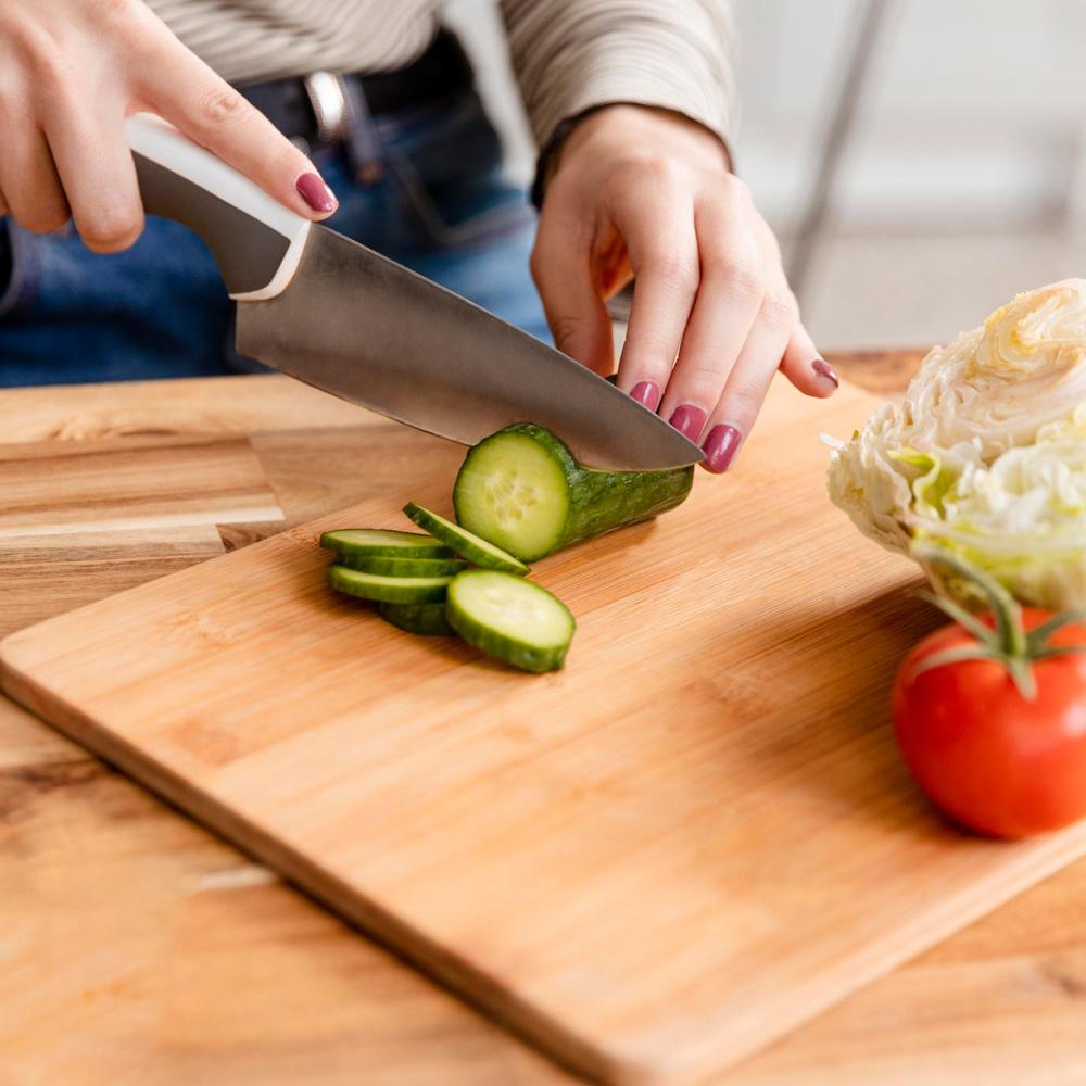 Wooden Chopping Board Big Size Kitchen Chopping Board Household Cutting Board Knife Board Vegetable Cutting And Fruit Multi-Purpose Steel Vs Wooden Sticky Board Cutting Board For Kitchen Use - Color: Mix