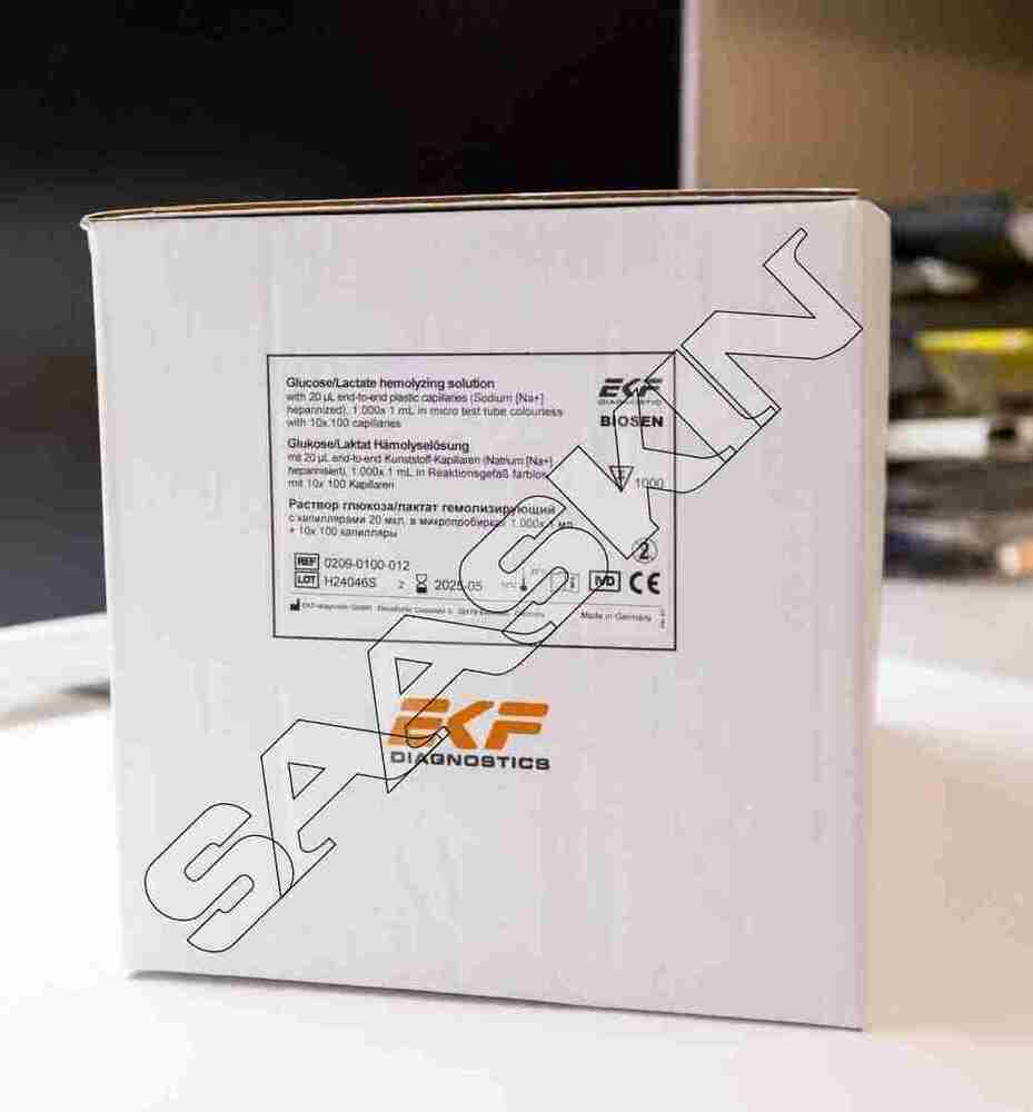 EKF Hemolyzing solution cups with 20 l end-to-end capillaries (plastic capillaries)