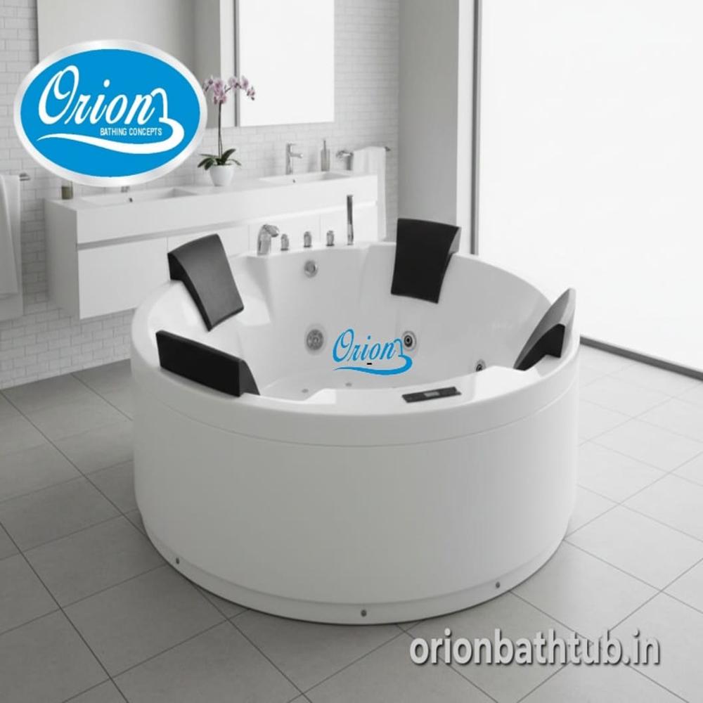 Jacuzzi Bathtub - Acrylic, 6x6 Ft, White | Digital Control, Adjustable Water Height, High-pressure Water Jets, Led Lighting, Touch Sensor, Electric Power