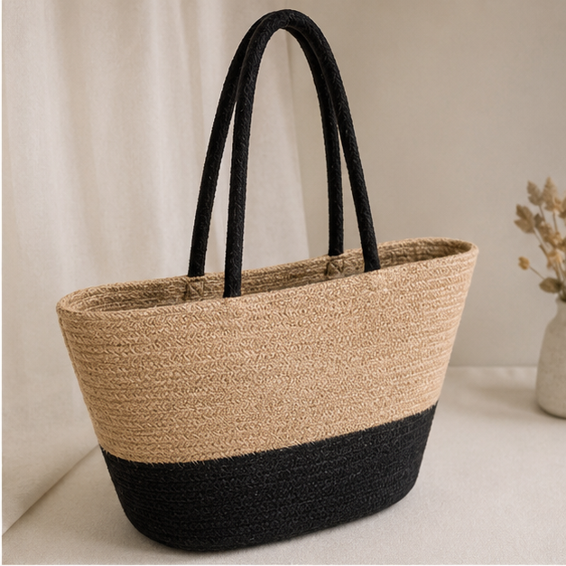 Hand Held Jute Bag - Color: Brown
