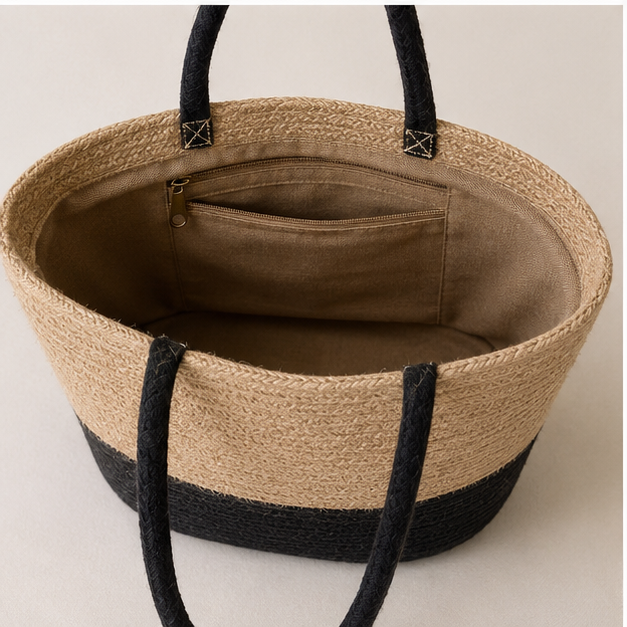 Hand Held Jute Bag - Color: Brown