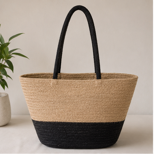 Hand Held Jute Bag - Color: Brown