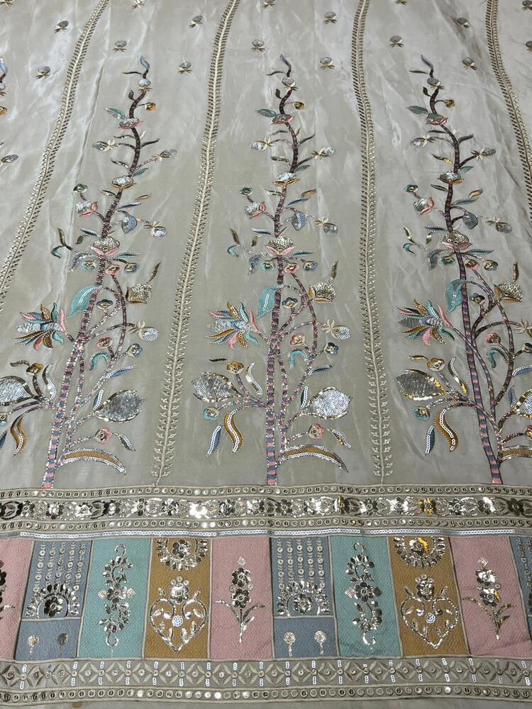 Tissue Jari Fabric Embroidery