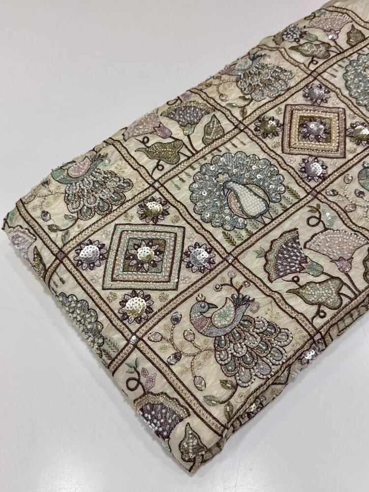 Heavy Embroidery Tissue Jari Fabric