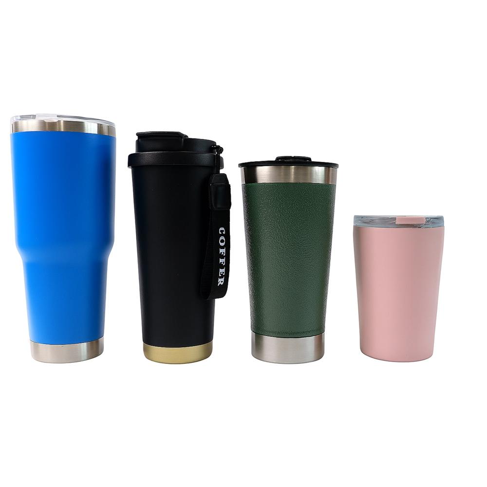 Assorted Metal and Plastic Travel Mug Tumbler Cup, Tumbler (1 Pc / Mixed Design)
