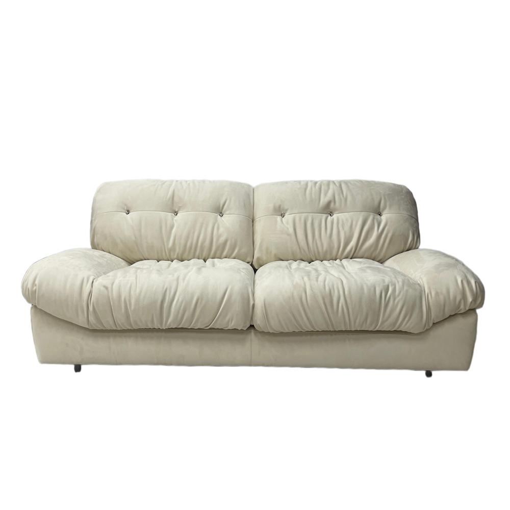 Cloud Sofa, Cream Style Tech Fabric Straight Sofa, Modern Minimalist Lazy Couch for Living Room