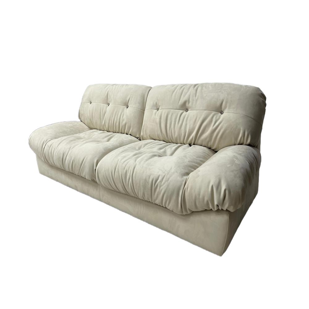Cloud Sofa, Cream Style Tech Fabric Straight Sofa, Modern Minimalist Lazy Couch for Living Room