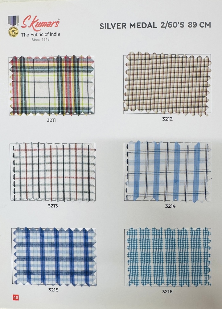 Silver Medal Check Uniform Fabric