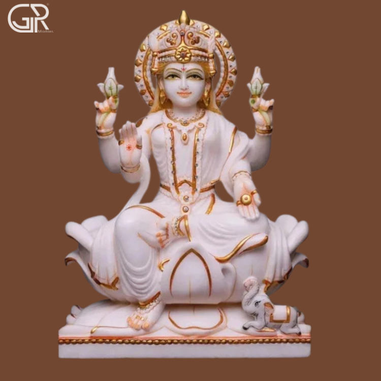 White Marble Lakshmi Statue