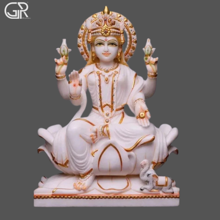White Marble Lakshmi Statue