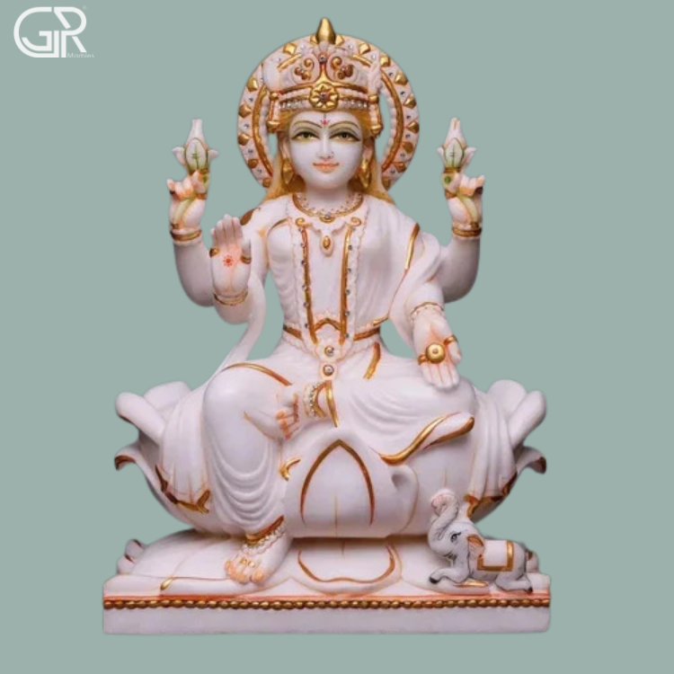 White Marble Lakshmi Statue