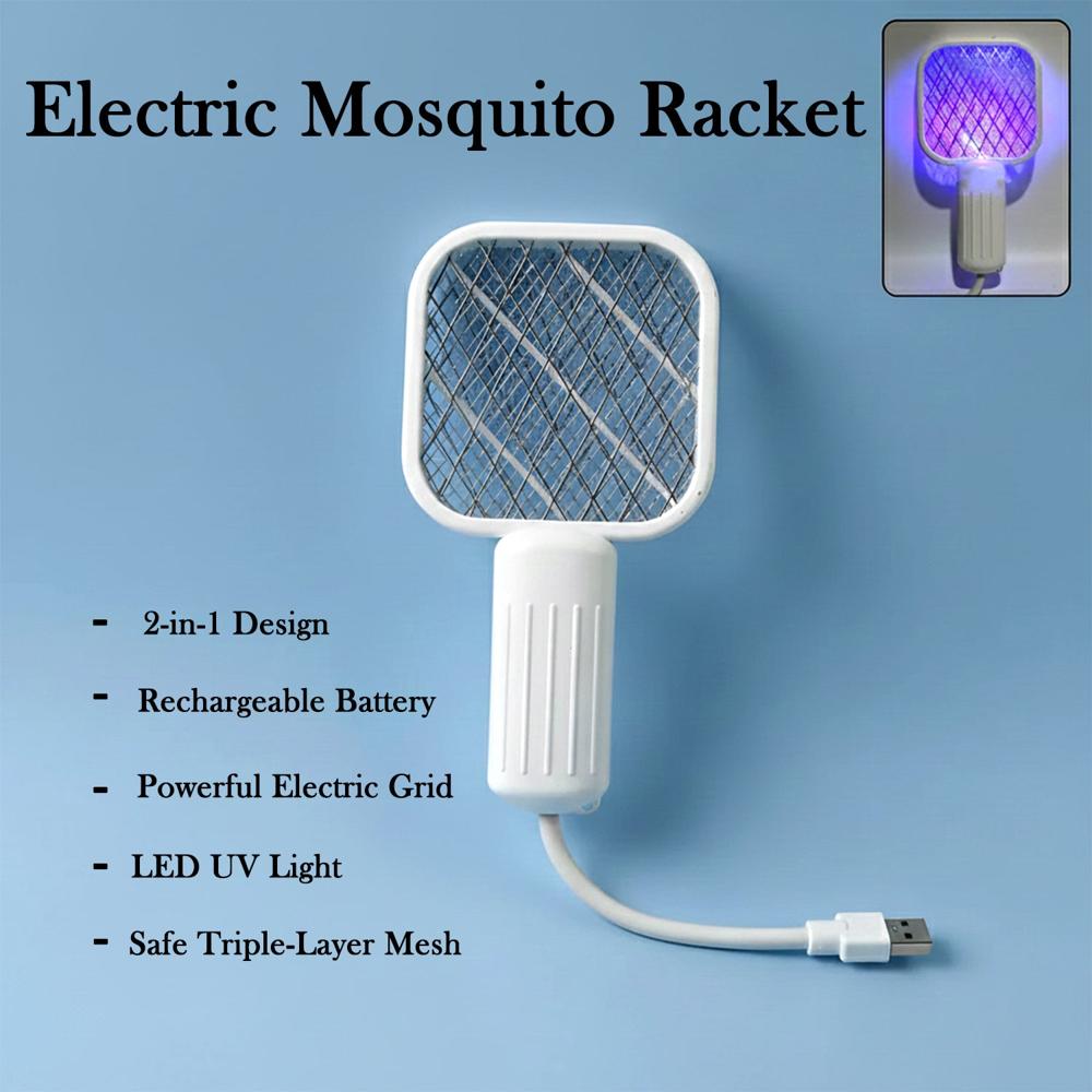 Rechargeable Electric Mosquito Swatter Racket - Color: Mix
