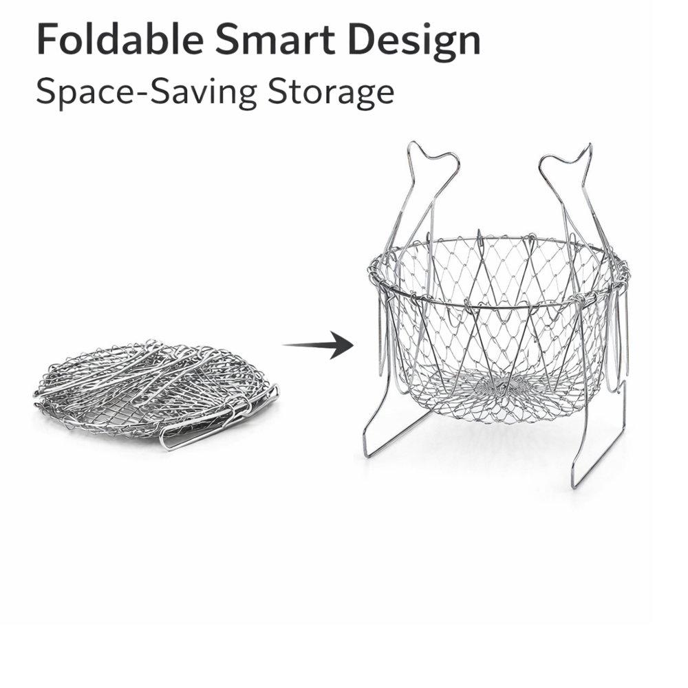Foldable Strainer Chef Basket - Color: Mix