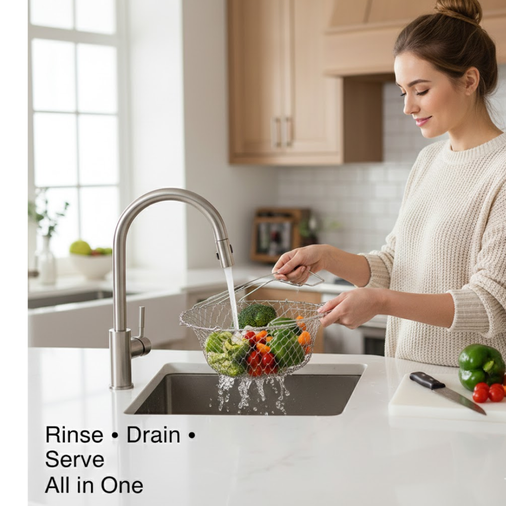 Foldable Strainer Chef Basket - Color: Mix