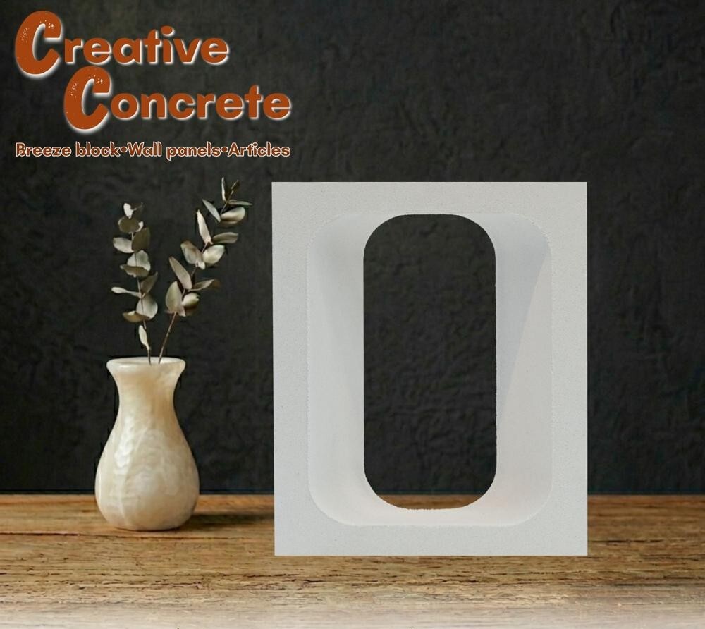 Pyramid Breeze Block - M30 Concrete, 200x240x80 mm, Cement Grey | Fire Resistant, Eco-Friendly, Chamfered Edges, Ventilated Design