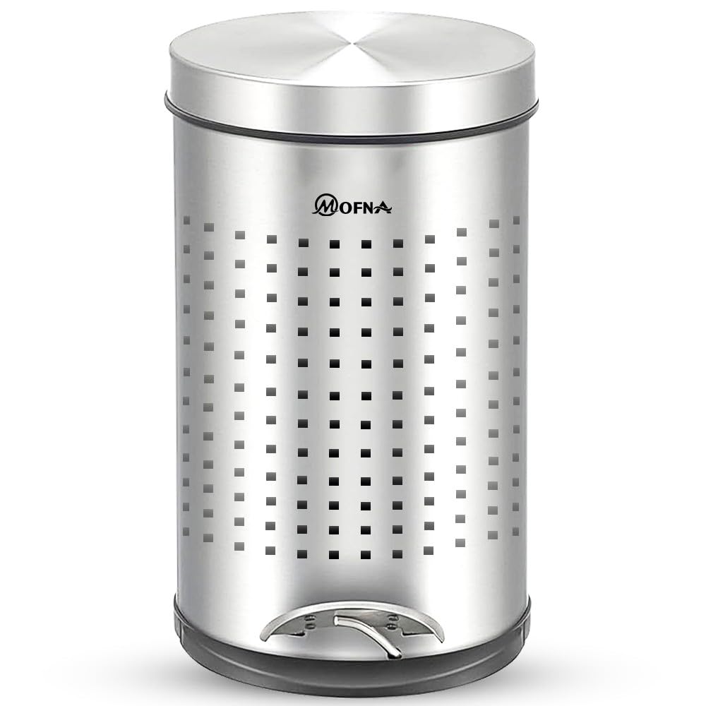 Mofna Stainless Steel Silver Pedal Perforated Dustin 7 Liter