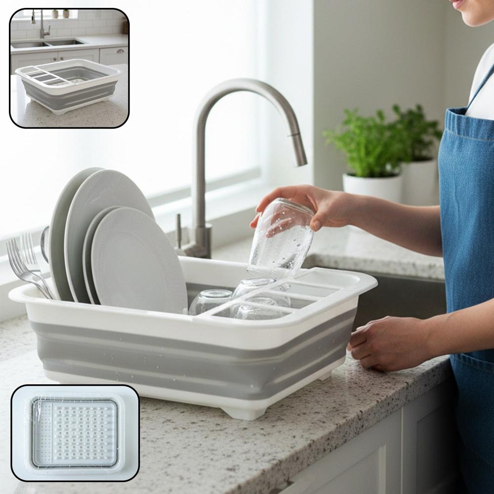 Foldable Plastic Dish Drying Rack (1 Pc) - Color: Mix