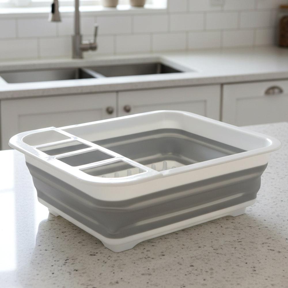 Foldable Plastic Dish Drying Rack (1 Pc) - Color: Mix