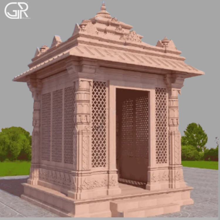 Outdoor Pink Sandstone Temple