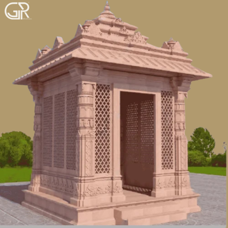 Outdoor Pink Sandstone Temple
