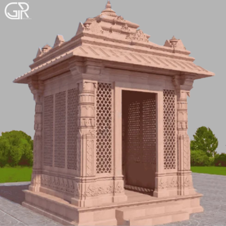 Outdoor Pink Sandstone Temple