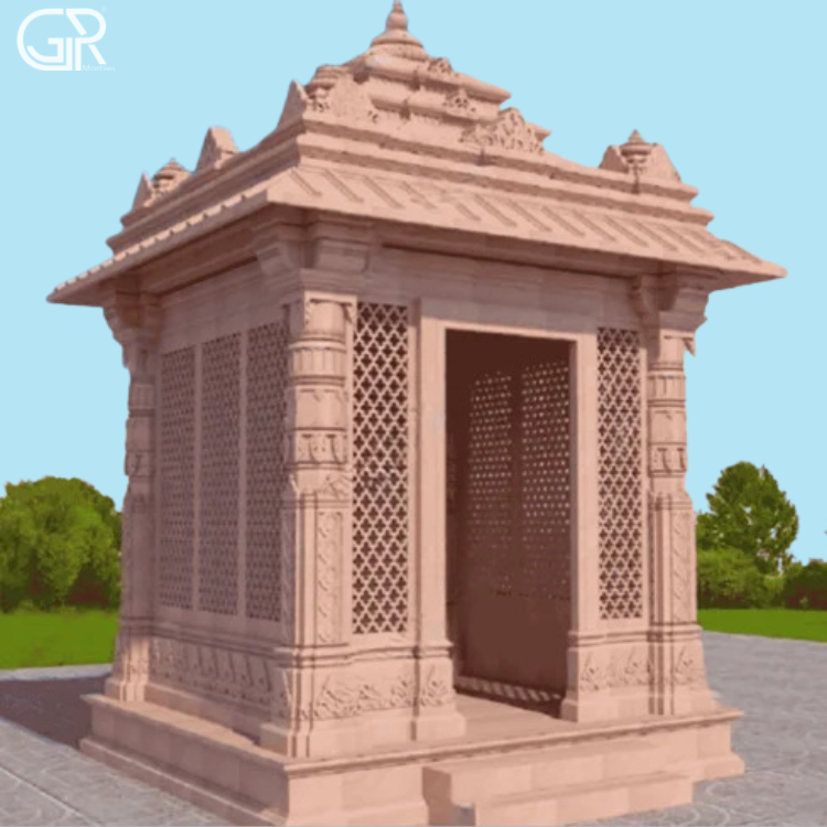 Outdoor Pink Sandstone Temple