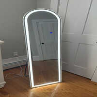 Stand Led Light Tirpal Mirror With Sensor - Aluminium Alloy Frame, 5 Ft, White, Led Backlit, Touch Sensor, Ip44, Anti-fog