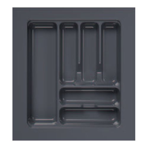 500X535mm Anti Skid Dark Grey Glossy PVC Cutlery Tray