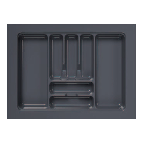 700X535mm Anti Skid Dark Grey Glossy PVC Cutlery Tray
