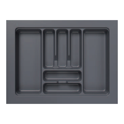 700X535mm Anti Skid Dark Grey Matt PVC Cutlery Tray