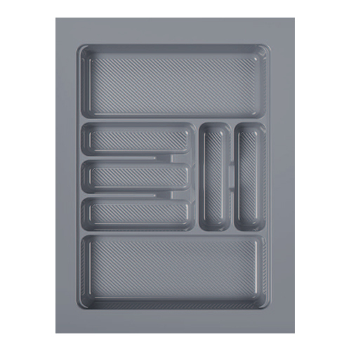 700X535mm Anti Skid Light Grey Glossy PVC Cutlery Tray