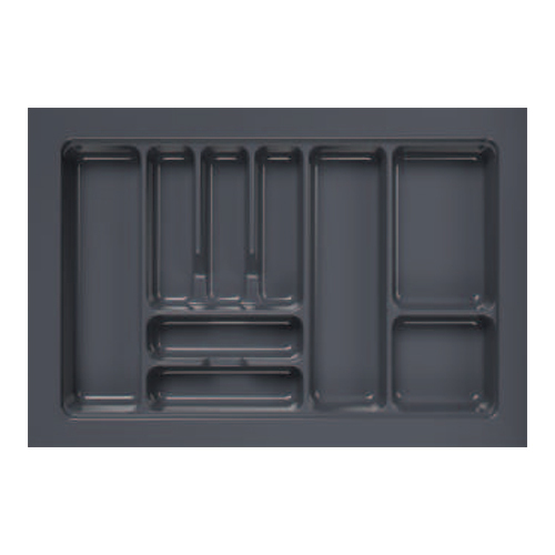 800X535mm Anti Skid Dark Grey Glossy PVC Cutlery Tray