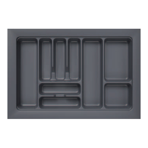 800X535mm Anti Skid Dark Grey Matt PVC Cutlery Tray