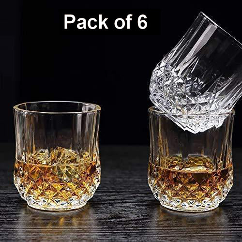 Heavy Unbreakable Stylish Look Fully Transparent Glasses Set 250 Ml (6pcs) - Color: Mix