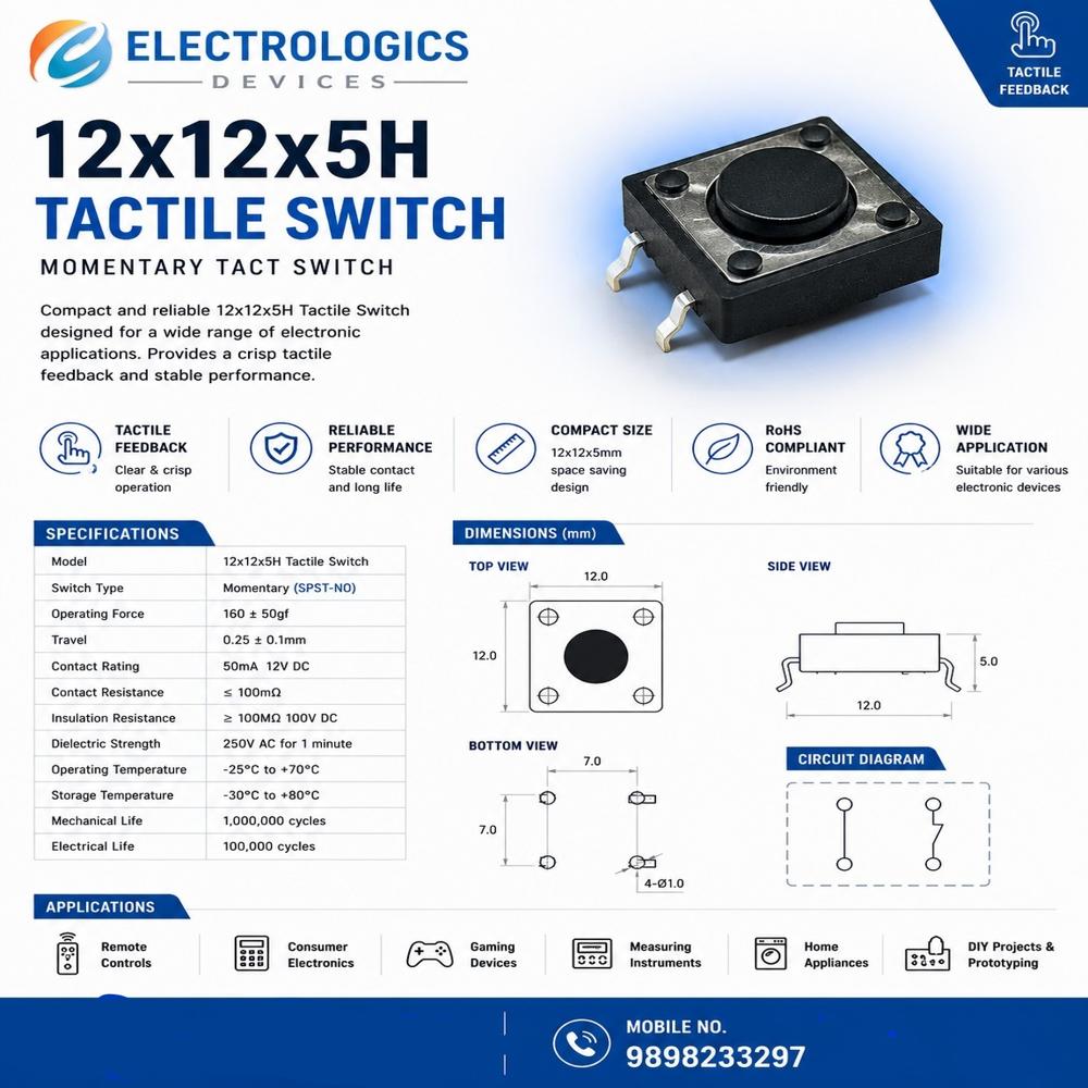 12x12x5H Tactile Switch